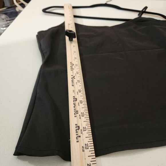 Black Spaghetti Strap Camisole Top Adjustable Straps Womens Medium - Picture 4 of 9